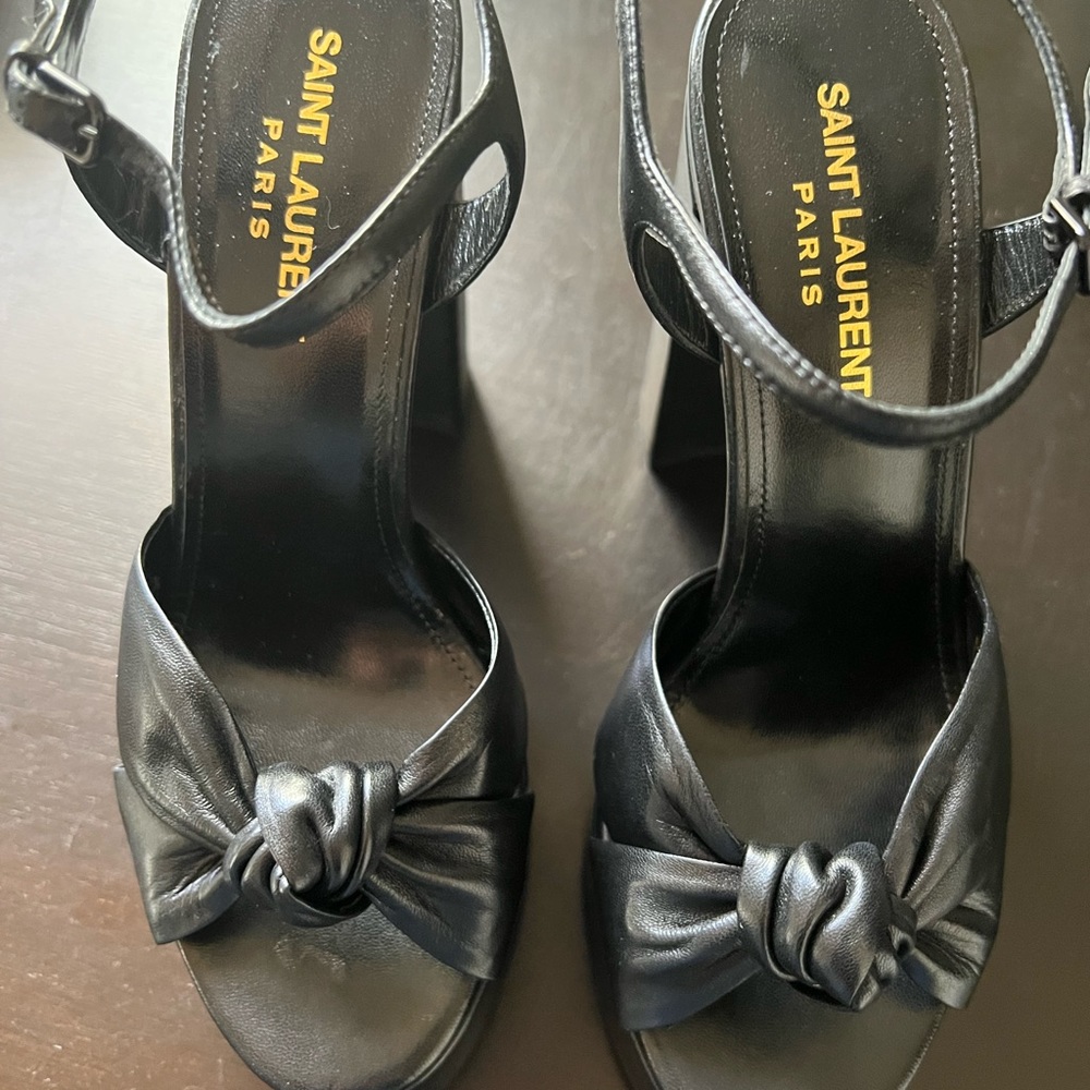 Saint Laurent Bianca Platform Sandal Black